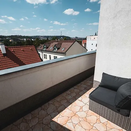 Point Flat, Beautiful View From Terrace To Prague Castle-3