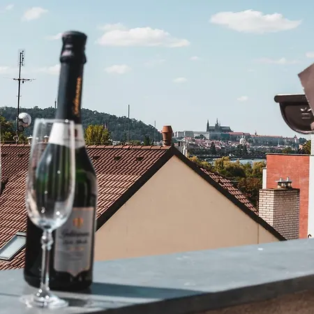 Point Flat, Beautiful View From Terrace To Prague Castle-3